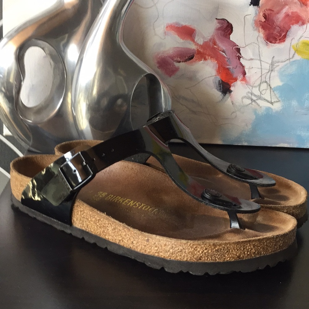 Birkenstock Gizeh patent black size 38